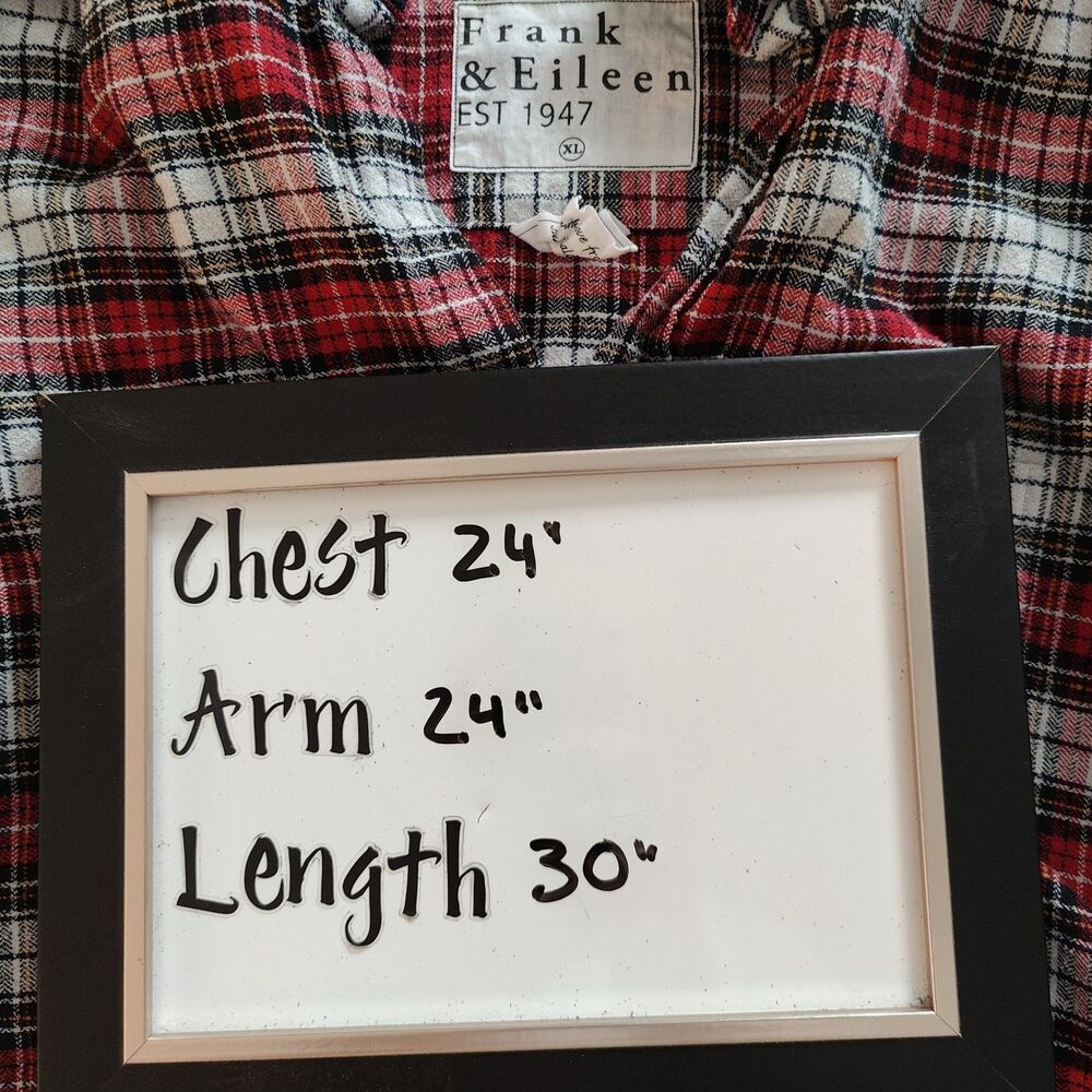 Frank & Eileen Plaid Button Front Shirt Made in Italy Womens XL Style Eileen - Picture 7 of 7